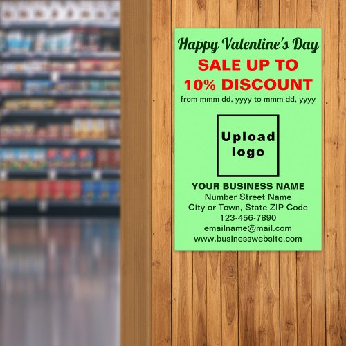 Business Valentine Sale on Light Green Poster