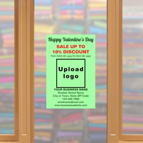 Business Valentine Sale on Light Green Wall Decal