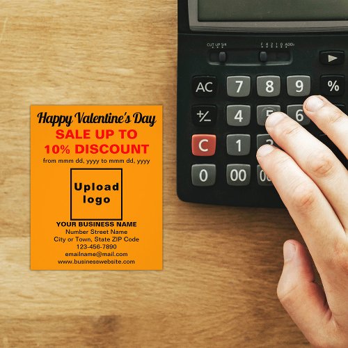 Business Valentine Sale on Orange Color Flyer