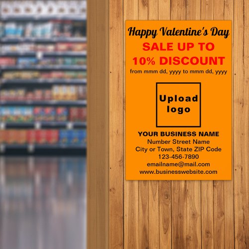 Business Valentine Sale on Orange Color Poster