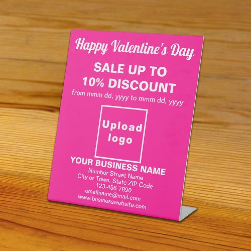 Business Valentine Sale on Pink Pedestal Sign