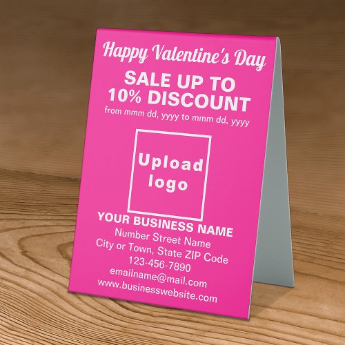 Business Valentine Sale on Pink Table Sign