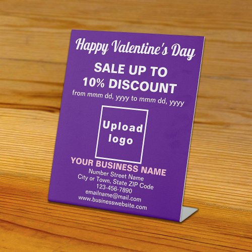 Business Valentine Sale on Purple Pedestal Sign