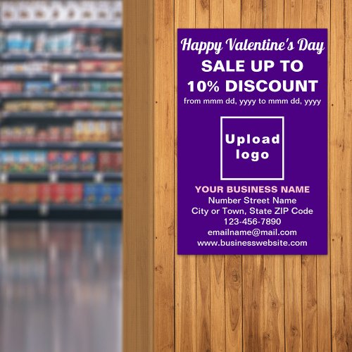 Business Valentine Sale on Purple Poster