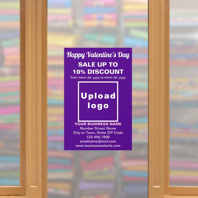 Business Valentine Sale on Purple Wall Decal (Business Valentine sale on purple wall decal. Signage to attract more customers.)