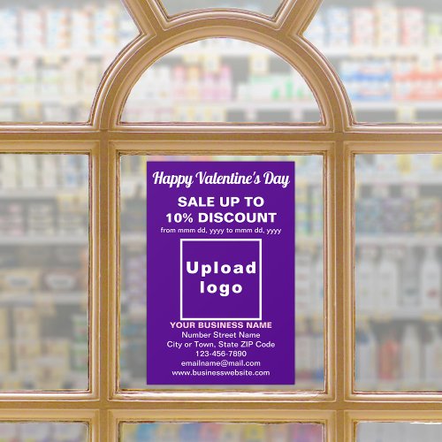 Business Valentine Sale on Purple Window Cling
