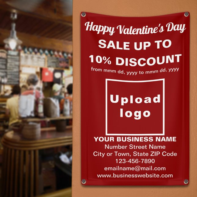 Business Valentine Sale on Red Banner (Business Valentine sale on red banner. Signage to attract more customers.)