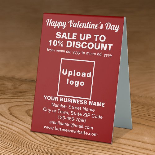 Business Valentine Sale on Red Table Sign