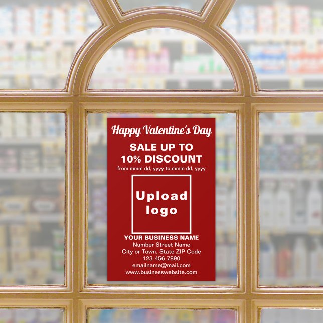 Business Valentine Sale on Red Window Cling (Business Valentine sale on red window cling. Signage to attract more customers this Valentine's Day.)