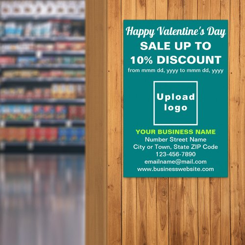 Business Valentine Sale on Teal Green Poster