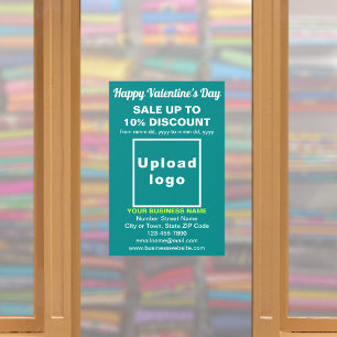 Business Valentine Sale on Teal Green Wall Decal