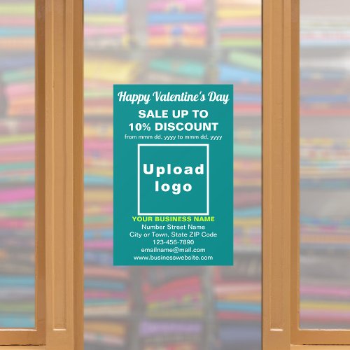 Business Valentine Sale on Teal Green Wall Decal