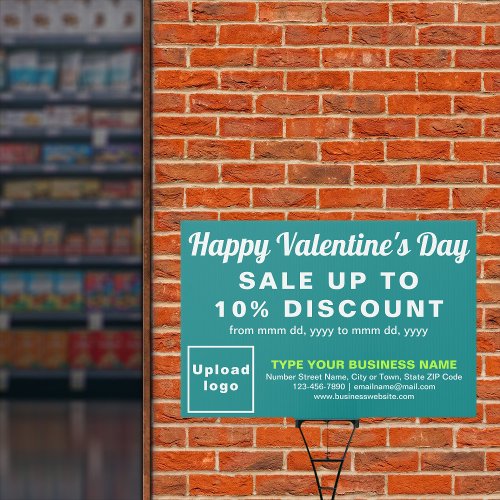 Business Valentine Sale on Teal Green Yard Sign