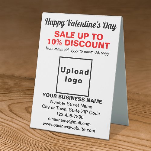 Business Valentine Sale on White Table Sign