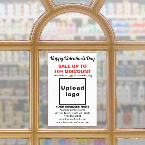 Business Valentine Sale on White Window Cling