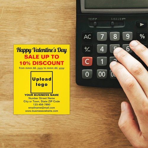 Business Valentine Sale on Yellow Flyer