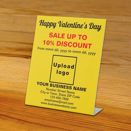 Business Valentine Sale on Yellow Pedestal Sign