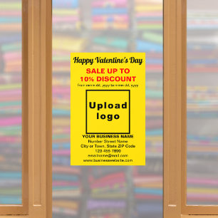 Business Valentine Sale on Yellow Wall Decal