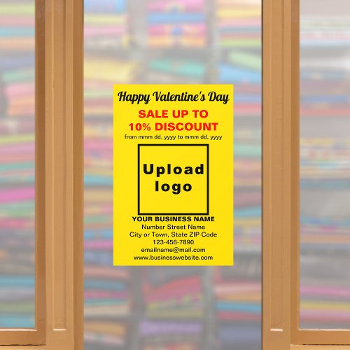 Business Valentine Sale on Yellow Wall Decal