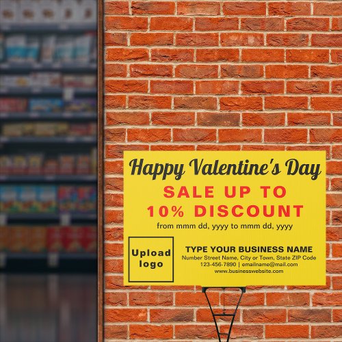 Business Valentine Sale on Yellow Yard Sign