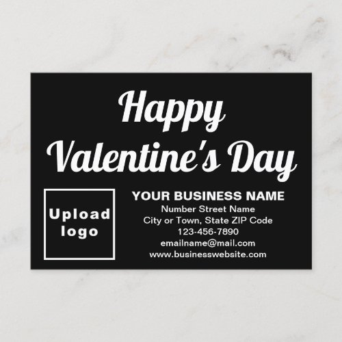 Business Valentine Small Black Flat Card