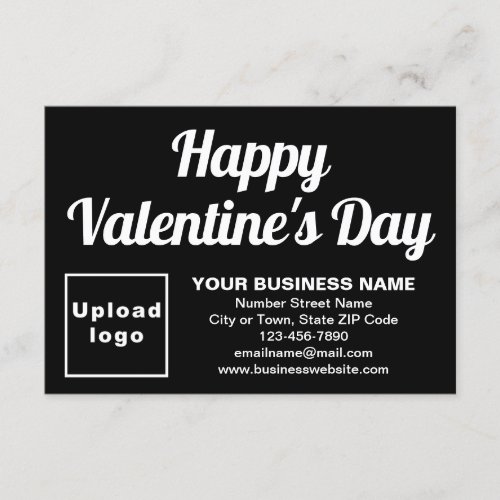Business Valentine Small Black Flat Greeting Card