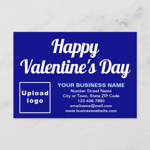 Business Valentine Small Blue Flat Greeting Card