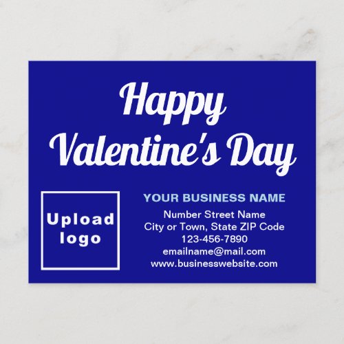 Business Valentine Small Blue Flat Holiday Card