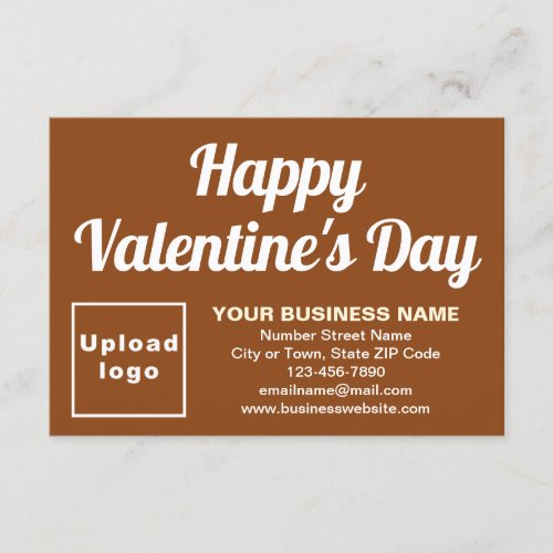 Business Valentine Small Brown Flat Greeting Card