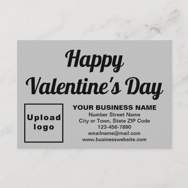 Business Valentine Small Gray Flat Card (Front)