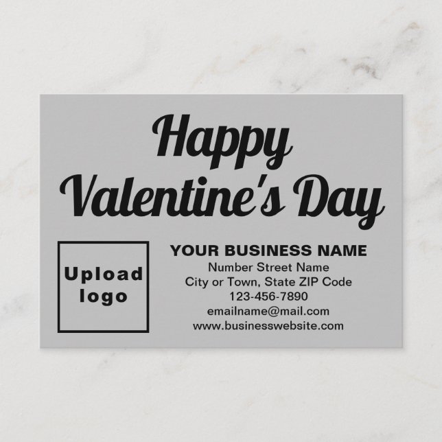 Business Valentine Small Gray Flat Greeting Card (Front)