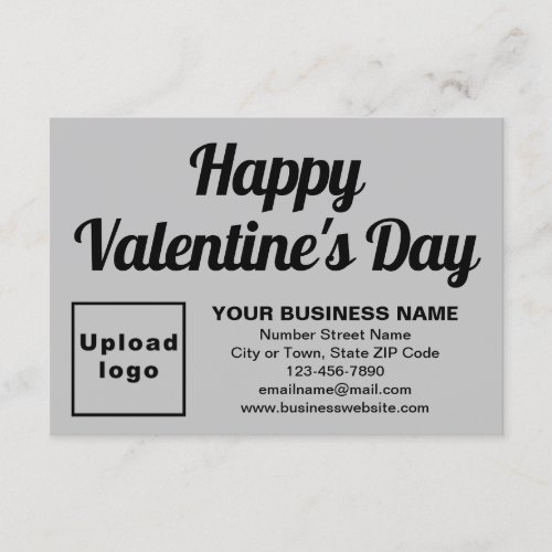 Business Valentine Small Gray Flat Greeting Card