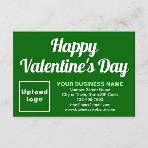 Business Valentine Small Green Flat Greeting Card