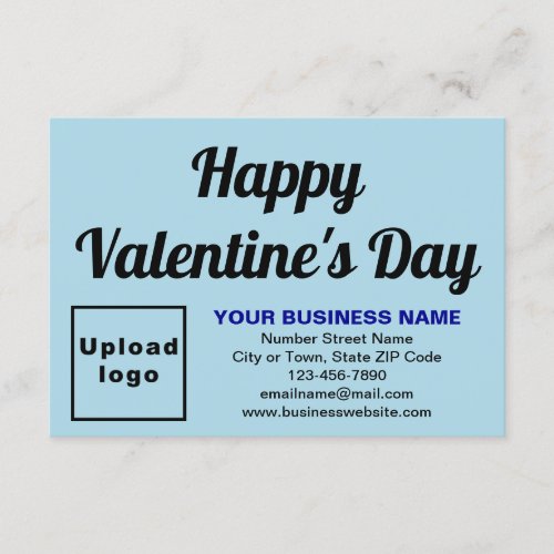 Business Valentine Small Light Blue Flat Card