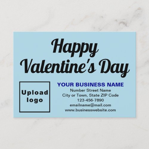 Business Valentine Small Light Blue Flat Greeting Card