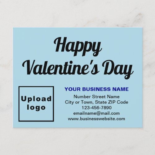 Business Valentine Small Light Blue Flat Holiday Card