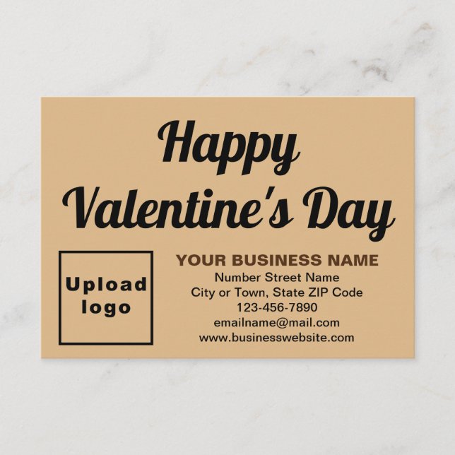 Business Valentine Small Light Brown Flat Card (Front)