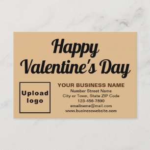 Business Valentine Small Light Brown Flat Greeting Card