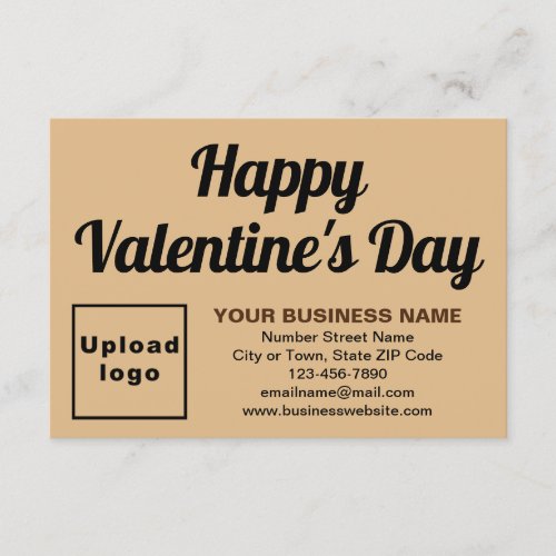 Business Valentine Small Light Brown Flat Greeting Card