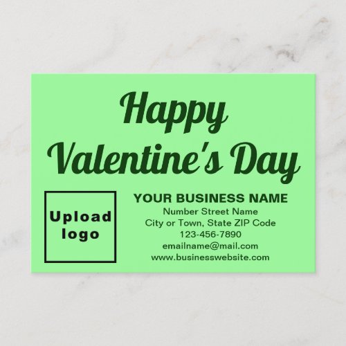 Business Valentine Small Light Green Flat Card