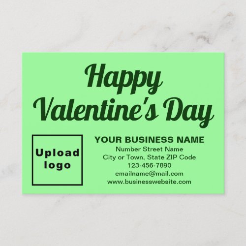 Business Valentine Small Light Green Flat Greeting Card