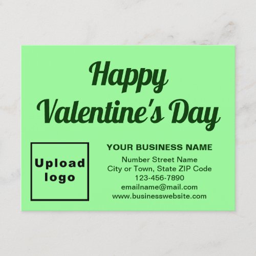 Business Valentine Small Light Green Flat Holiday Card