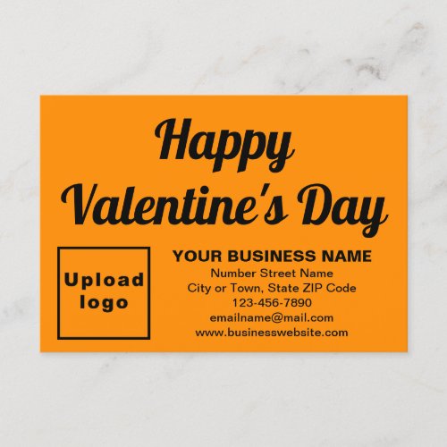 Business Valentine Small Orange Color Flat Card