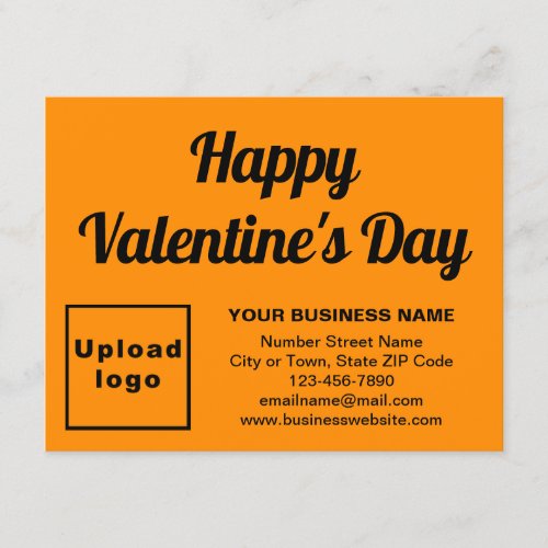 Business Valentine Small Orange Color Flat Holiday Card