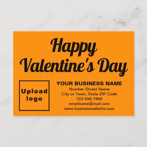 Business Valentine Small Orange Flat Greeting Card