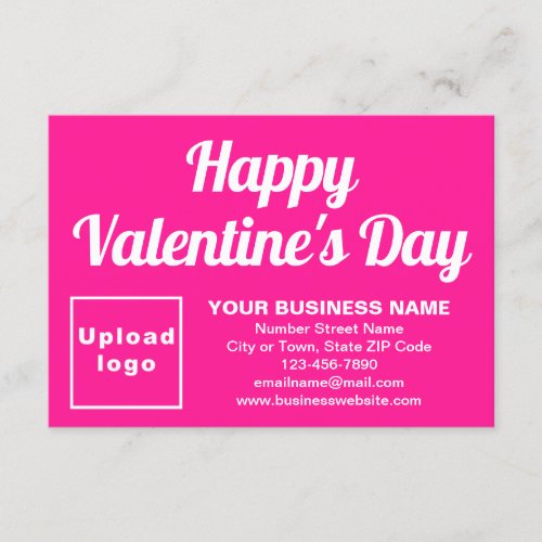 Business Valentine Small Pink Flat Greeting Card