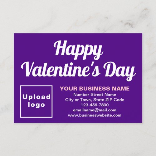 Business Valentine Small Purple Flat Greeting Card