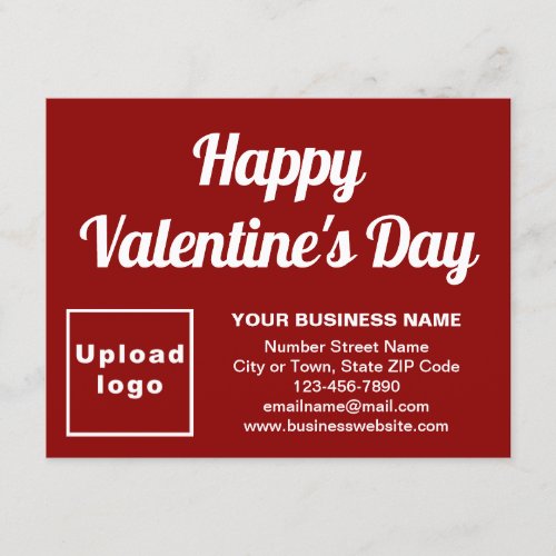 Business Valentine Small Red Flat Holiday Card