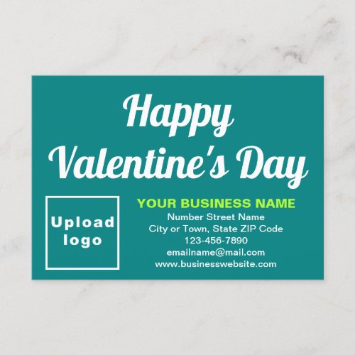 Business Valentine Small Teal Green Flat Card