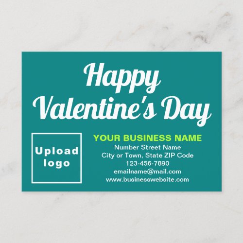 Business Valentine Small Teal Green Flat Greeting Card